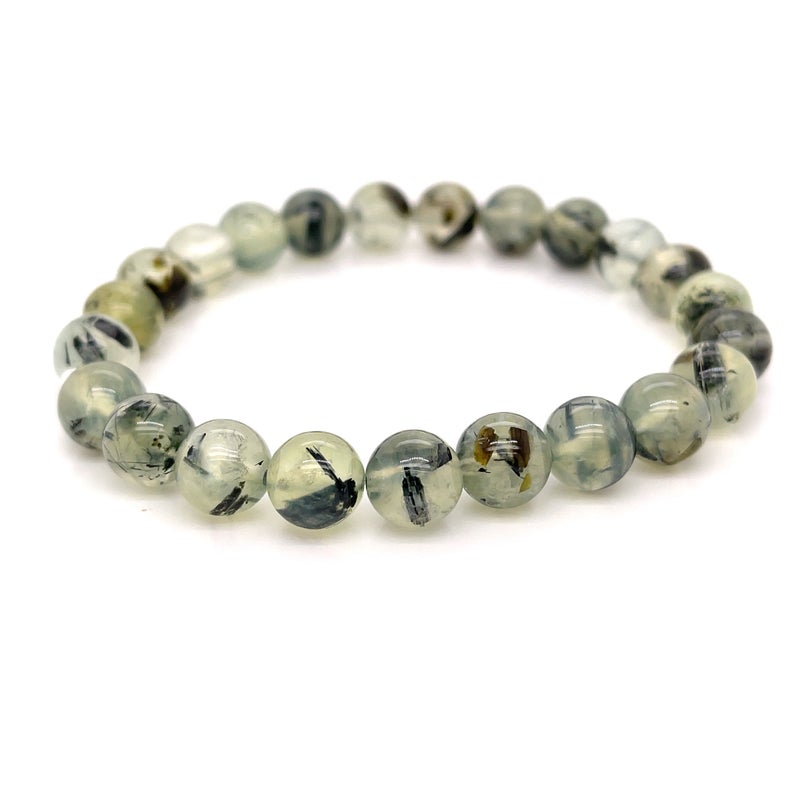 Prehnite Epidote Bracelet, Prehnite Bracelet, 8mm Stretch Bracelet, Beaded Bracelet, Epidote Jewelry, Heart Chakra, Abundance Manifestation