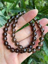 Load image into Gallery viewer, Smoky Quartz Crystal Bead Bracelet 8mm, Genuine Gemstone Bracelet, Protection Relieves Stress Anxiety
