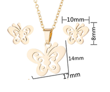 Load image into Gallery viewer, Butterfly Necklace &amp; Earrings Gift Set - gift for her
