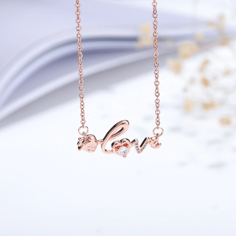 CHGBMOK Necklaces for Women Love Pendant Heart Shaped Diamond Necklace  Crystals Necklaces Anniversary Day Birthday Valentine's Day Jewelry Gifts  for Girlfriend - Walmart.com