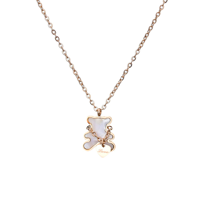 Gorgeous Teddy Bear Necklace Stainless Steel Necklace