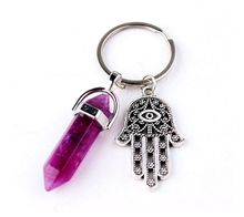 Load image into Gallery viewer, Natural Healing Stone Keychain For Protection
