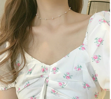 Load image into Gallery viewer, Pearl heart Choker Necklace  Trendy Pearl necklace
