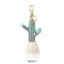 Load image into Gallery viewer, Macrame Cute Captus  Bohemian Handmade | Tiny Keyring| Bag Accessories | Gift Idea
