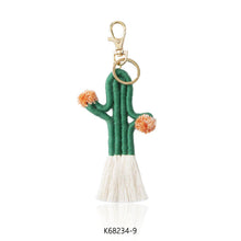 Load image into Gallery viewer, Macrame Cute Captus  Bohemian Handmade | Tiny Keyring| Bag Accessories | Gift Idea
