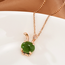 Load image into Gallery viewer, Jade Natural Bunny Necklace Gold Tone Necklace- Good Luck•Fortune (Powerful Necklace)
