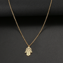 Load image into Gallery viewer, SaleHamsa Gold Necklace, Hand of Fatima,Hand Of God , Gold Plated Hamsa Necklace
