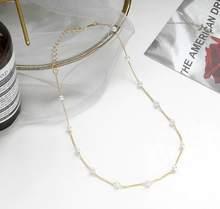 Load image into Gallery viewer, Pearl heart Choker Necklace  Trendy Pearl necklace
