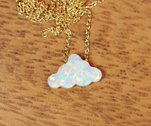 Load image into Gallery viewer, Cloud Necklace, Cloud Charm, Pendant on a Dainty Gold Plated Non Tarnish
